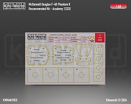 Kitsworld Kitsworld 1:48 Paint Mask McDonnell Douglas F4-B Phantom II Canopy/Wheel Mask 